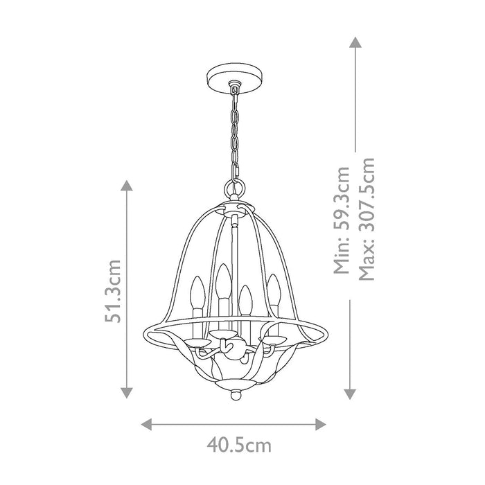 Quoizel Bradbury 4 Light Grey Ceiling Pendant — close-up detail