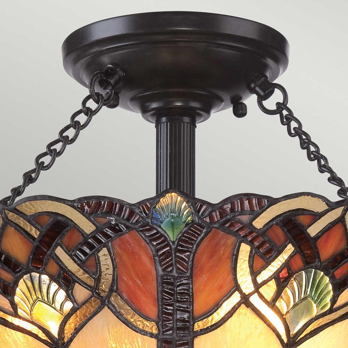 cambridge semi flush tiffany ceiling light Close Up LED Bulb