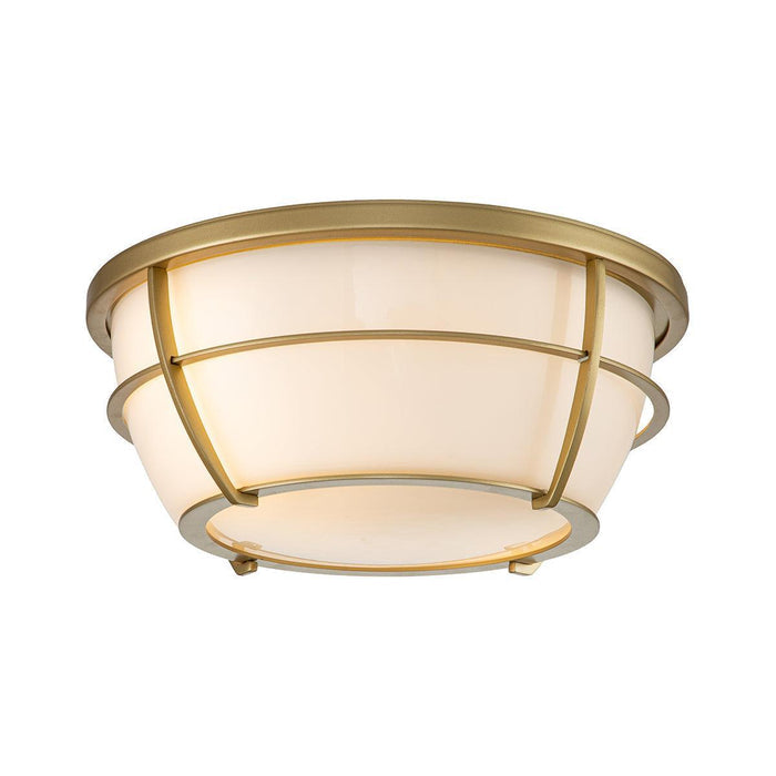quoizel chance 2 light brass bathroom flush mount