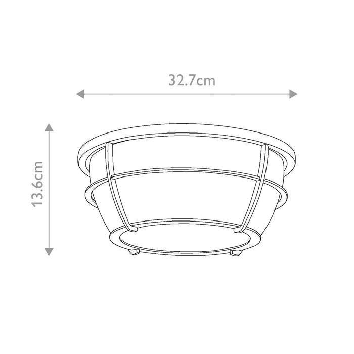 Quoizel Chance 2 Light Flush Chrome Bathroom Ceiling Light — rear view