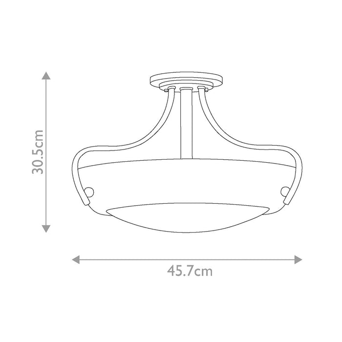 Quoizel Chantilly 3 Light Bronze Semi-Flush Mount Ceiling Light — close-up detail