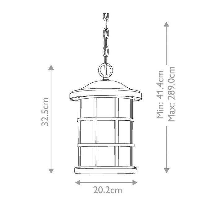 Quoizel Crusade 1 Light Black Chain Lantern — alternate view