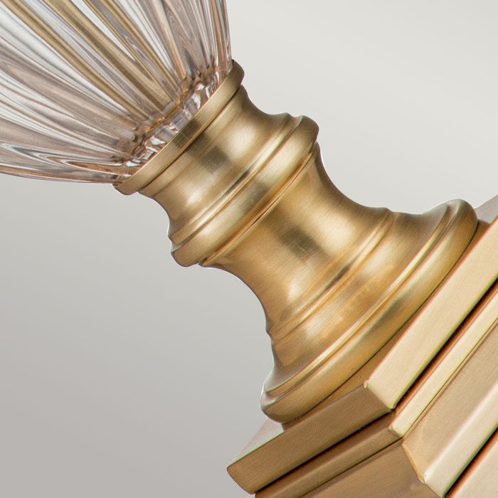 Quoizel Dennison Brass Table Lamp With Cream Shade-Elstead Lighting-Living-Room-Tiffany Lighting Direct-[image-position]