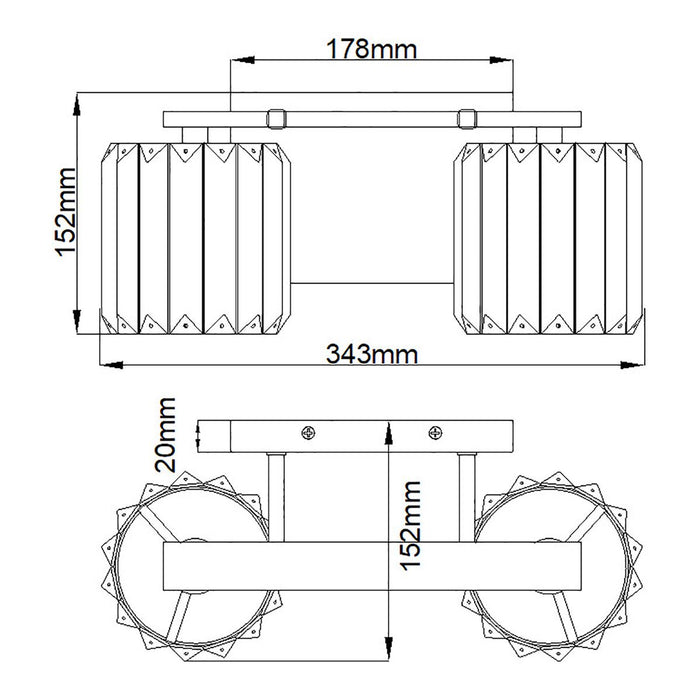 Quoizel Divine 2 Light Chrome Bathroom Wall Light — close-up detail
