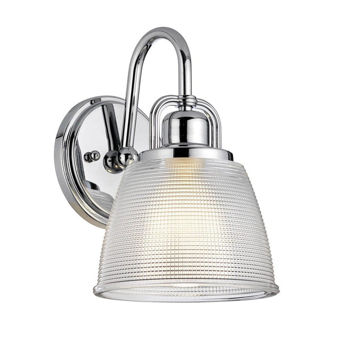 quoizel dublin 1 light polished chrome bathroom wall light
