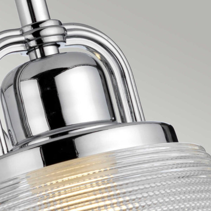 quoizel dublin 1 light polished chrome bathroom wall light Close Up LED Bulb