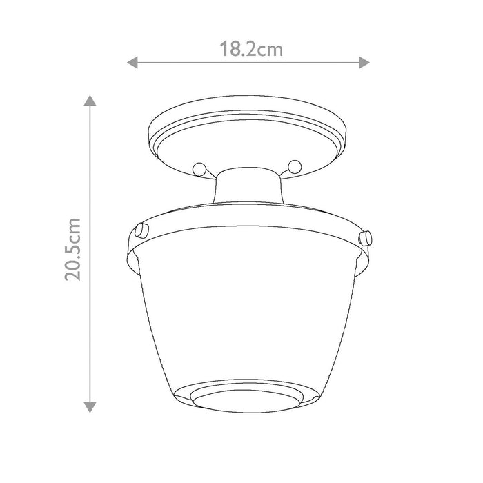 Quoizel Dublin Semi-Flush Polished Chrome Bathroom Light — close-up detail