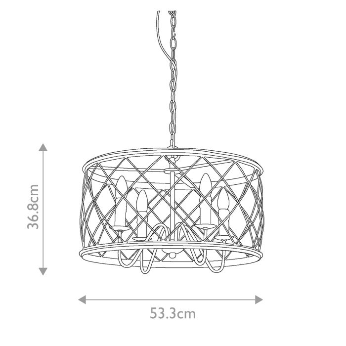 Quoizel Dury 4 Light Silver Pendant Chandelier — alternate view