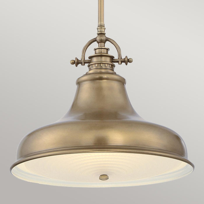 Quoizel Emery 1 Light Medium Brass Ceiling Pendant Light — side profile