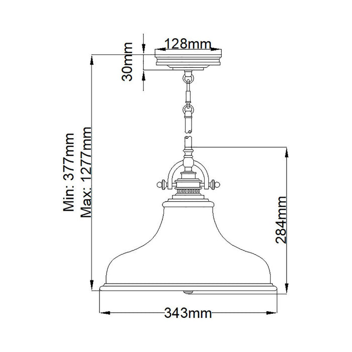 Quoizel Emery Medium Bronze Pendant Ceiling Light Elstead — close-up detail