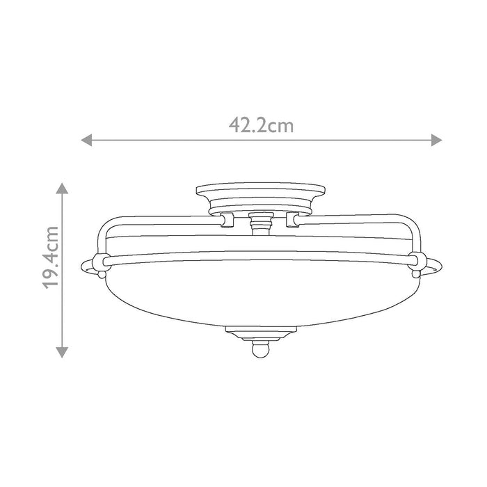 Quoizel Griffin 3 Light Frosted Glass Bronze Flush Mount — close-up detail