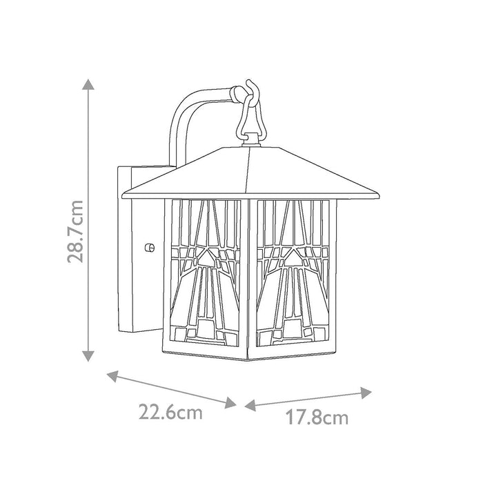 Quoizel Inglenook Small Tiffany Outdoor Wall Light — close-up detail