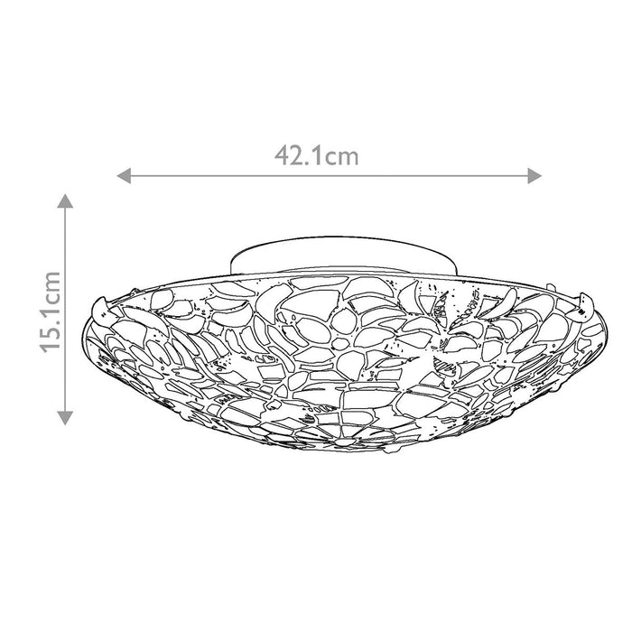 Quoizel Kami Flush Tiffany Ceiling Light — alternate view