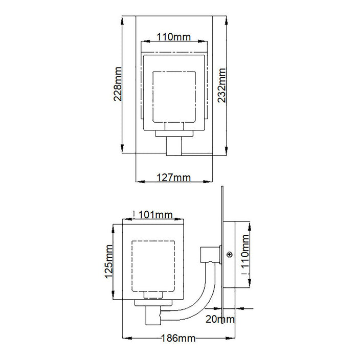 Quoizel Kolt 1 Light Chrome Wall Light — close-up detail