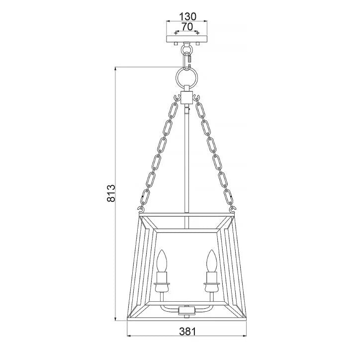Quoizel Lakeside 4 Light Gold Pendant Ceiling Light — close-up detail