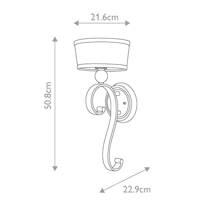 Quoizel Madison Manor 1 Light Silver Wall Light — close-up detail