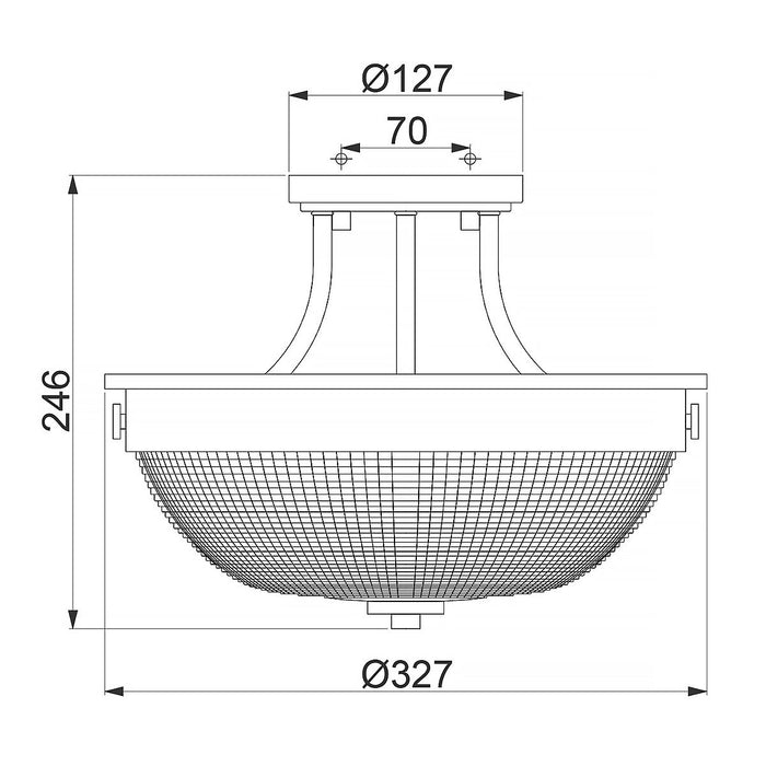 Quoizel Mantle 2 Light Semi-Flush Brass Ceiling Light — lifestyle setting