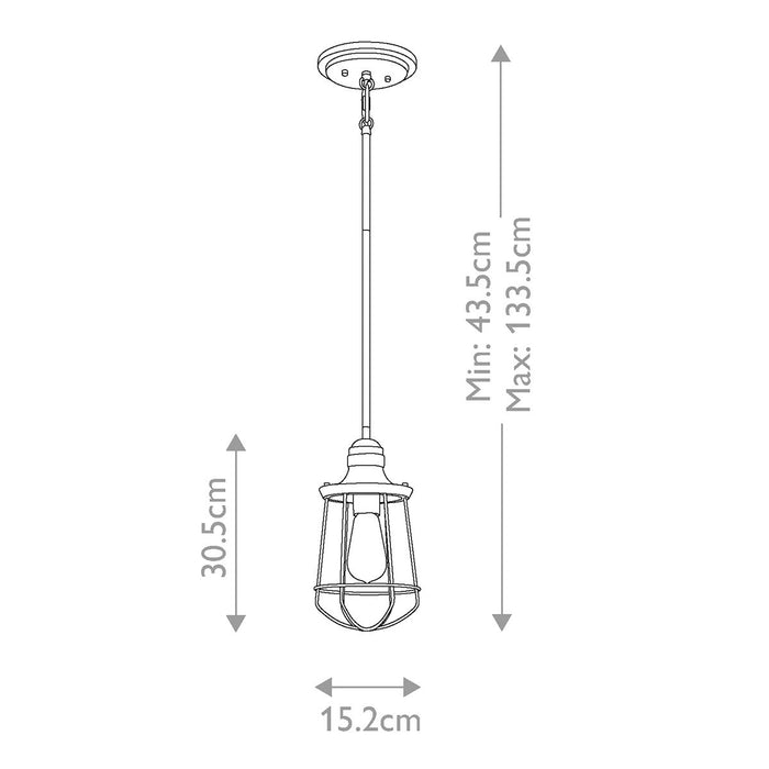 Quoizel Marine 1 Light Bronze Mini Outdoor Pendant Light — alternate view