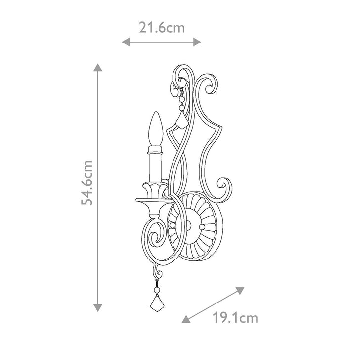 Quoizel Marquette 1 Light Wall Light — close-up detail