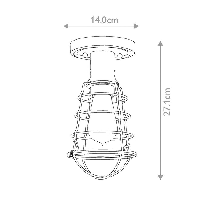 Quoizel Mixon 1 Light Brass Semi-flush Mount — close-up detail