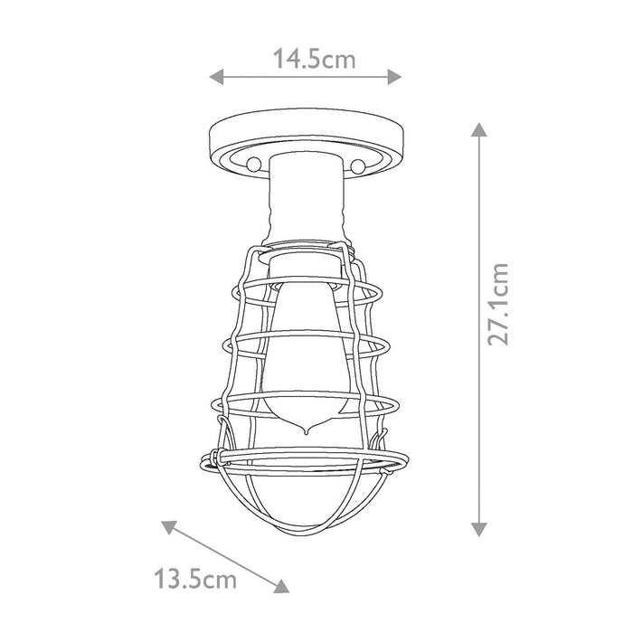 Quoizel Mixon 1 Light Bronze Semi-flush Mount — close-up detail