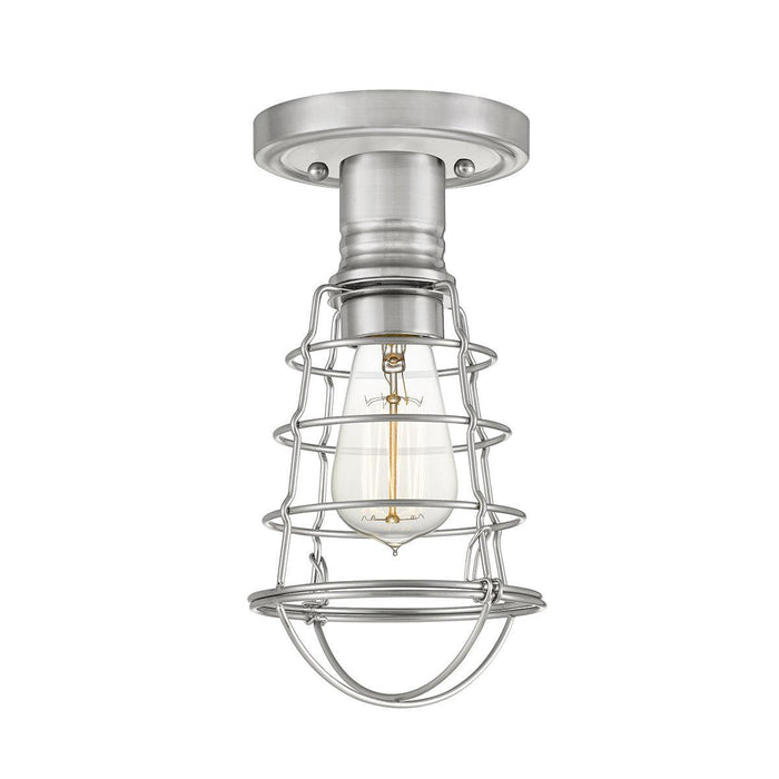 Quoizel Mixon 1 Light Nickel Semi-flush Mount Living room Image