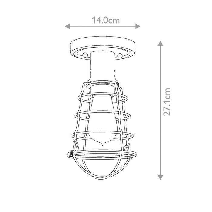 Quoizel Mixon 1 Light Nickel Semi-flush Mount — close-up detail