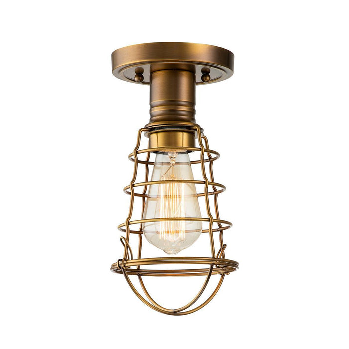 Quoizel Mixon 1 Light Weathered Brass Semi-flush Mount Living room Image