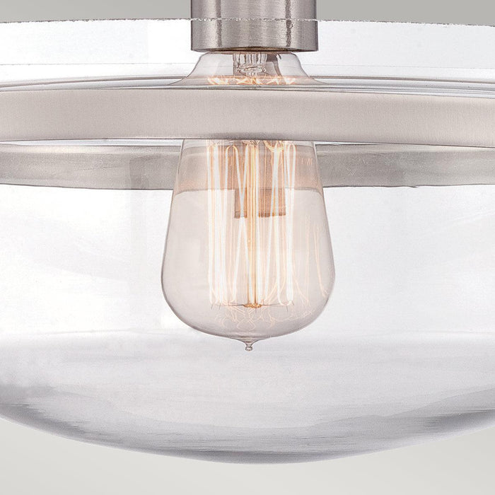 Quoizel Penn Station Semi Flush Brushed Nickel Ceiling Light — lifestyle setting