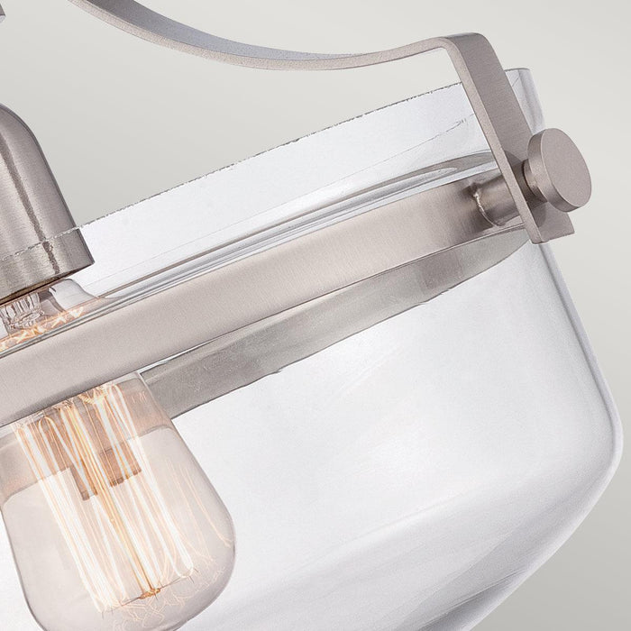 Quoizel Penn Station Semi Flush Brushed Nickel Ceiling Light — side profile