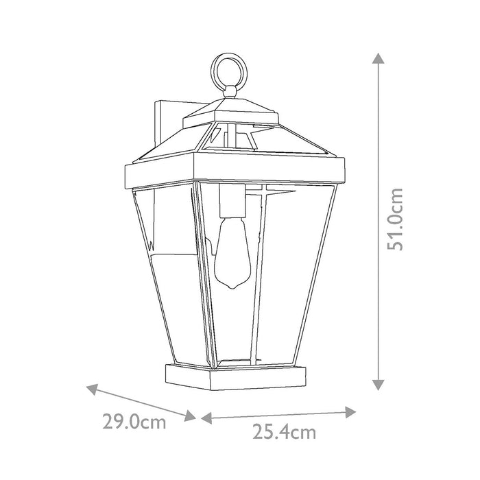 Quoizel Ravine Large Western Bronze Outdoor Wall Light — close-up detail