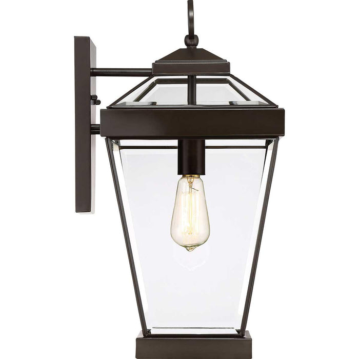 Quoizel Ravine Large Western Bronze Outdoor Wall Light — side profile