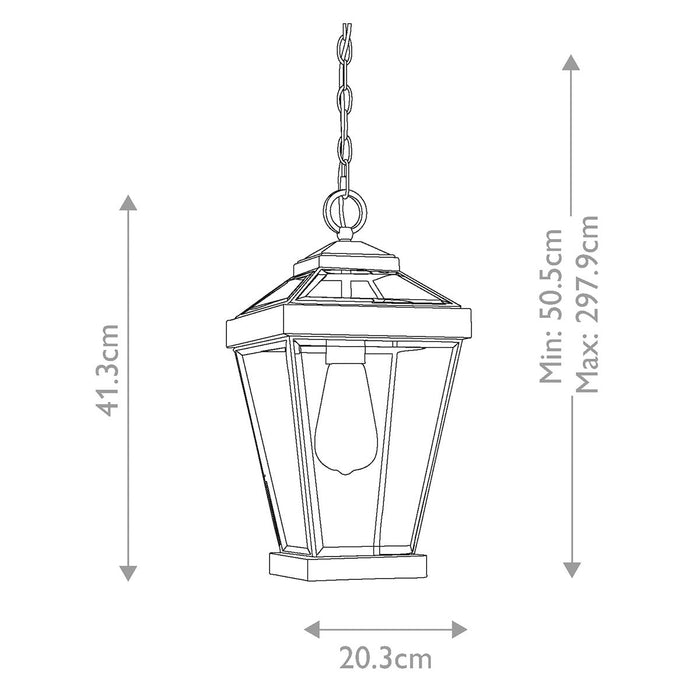 Quoizel Ravine Medium Bronze Outdoor Pendant Chain Lantern — alternate view