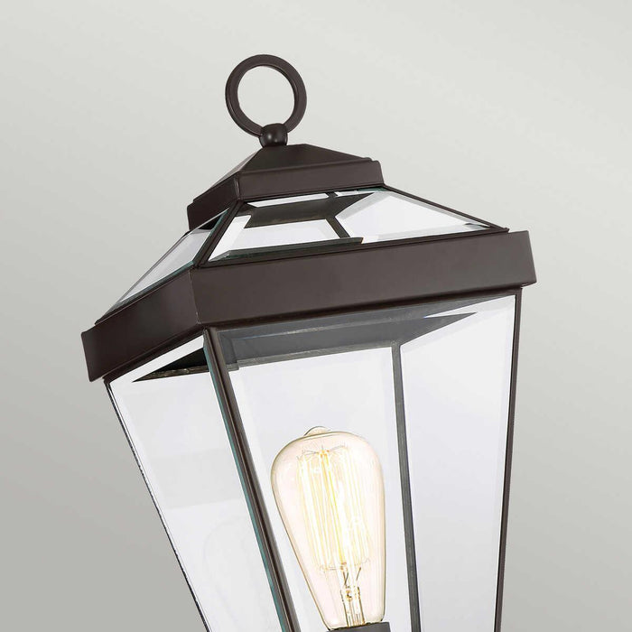 quoizel ravine medium bronze pedestal light Close Up