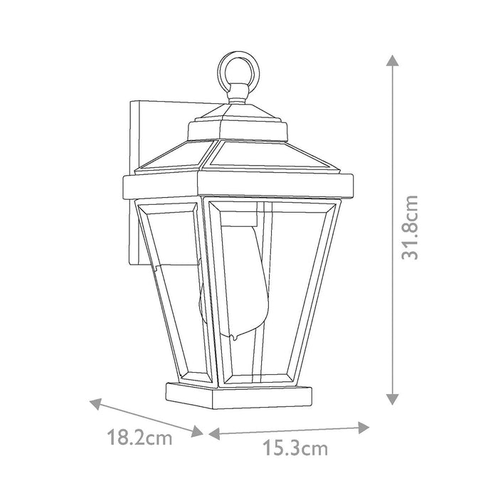 Quoizel Ravine Small Western Bronze Outdoor Wall Light — close-up detail