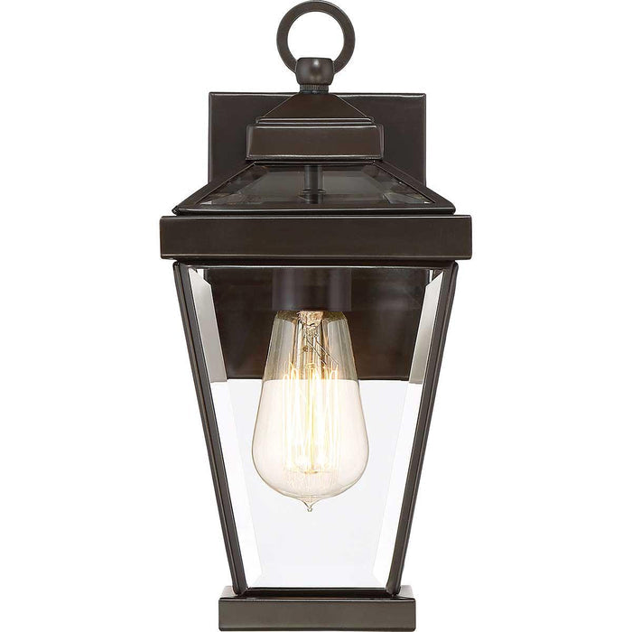 Quoizel Ravine Small Western Bronze Outdoor Wall Light — side profile