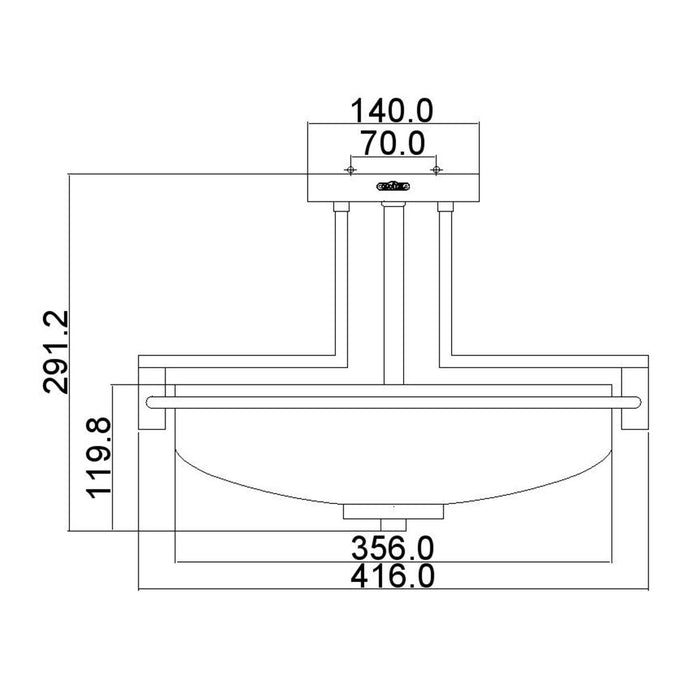 Quoizel Taylor 3 Light Semi Flush Chrome Bathroom Light — close-up detail