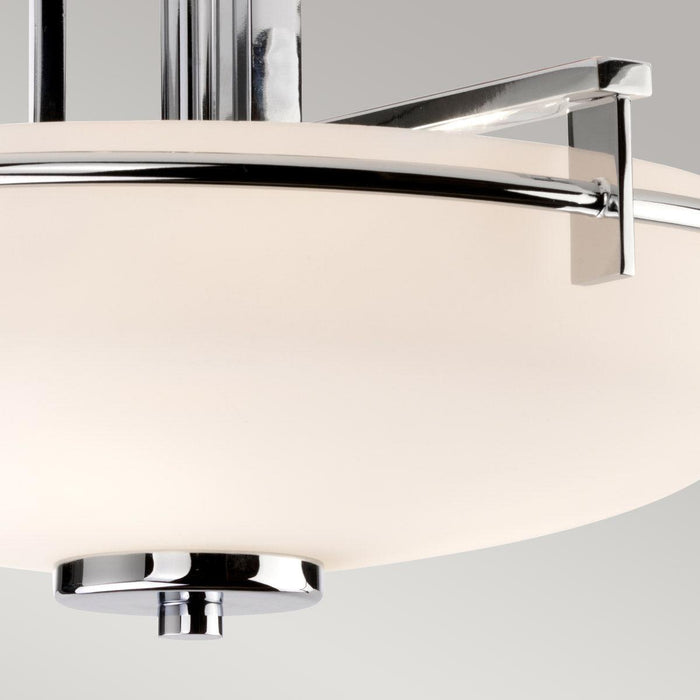 Quoizel Taylor 3 Light Semi Flush Chrome Bathroom Light — side profile