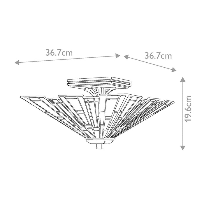 Quoizel Tiffany Maybeck 2 Light Bronze Flush Ceiling Mount — alternate view