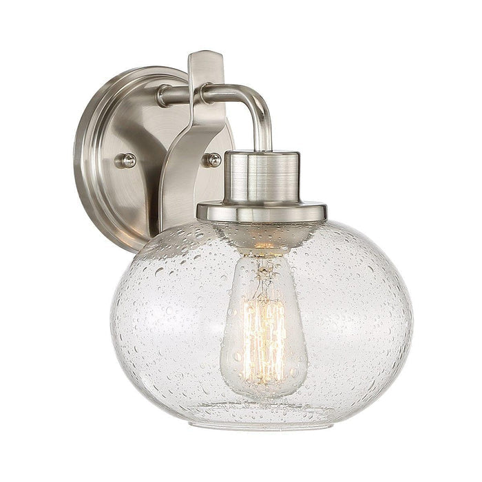 quoizel trilogy 1 light brushed nickel wall light