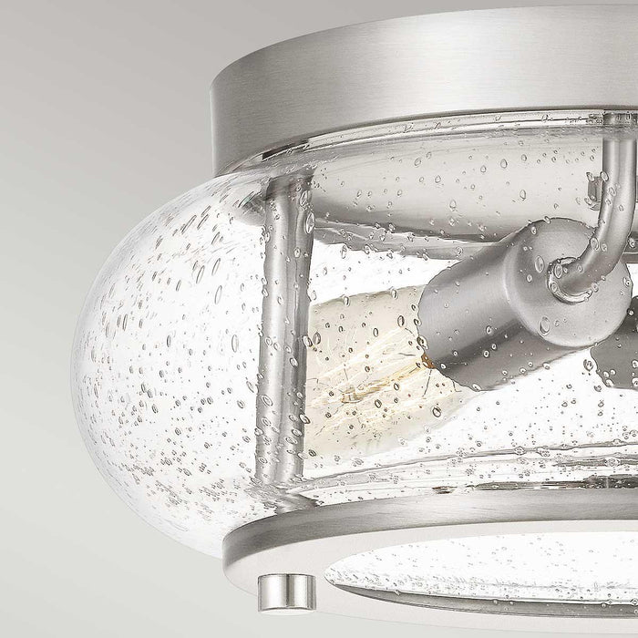 Quoizel Trilogy 2 Light Flush Brushed Nickel Ceiling Light — lifestyle setting