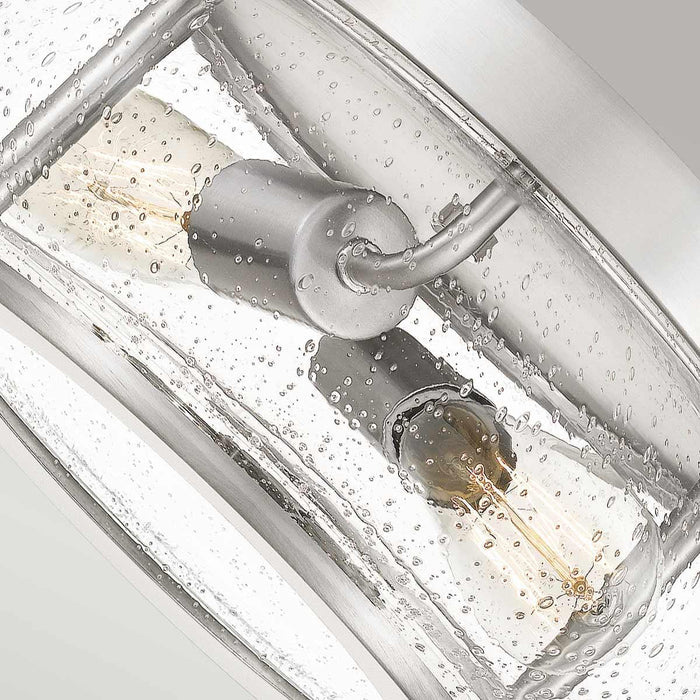Quoizel Trilogy 2 Light Flush Brushed Nickel Ceiling Light — side profile