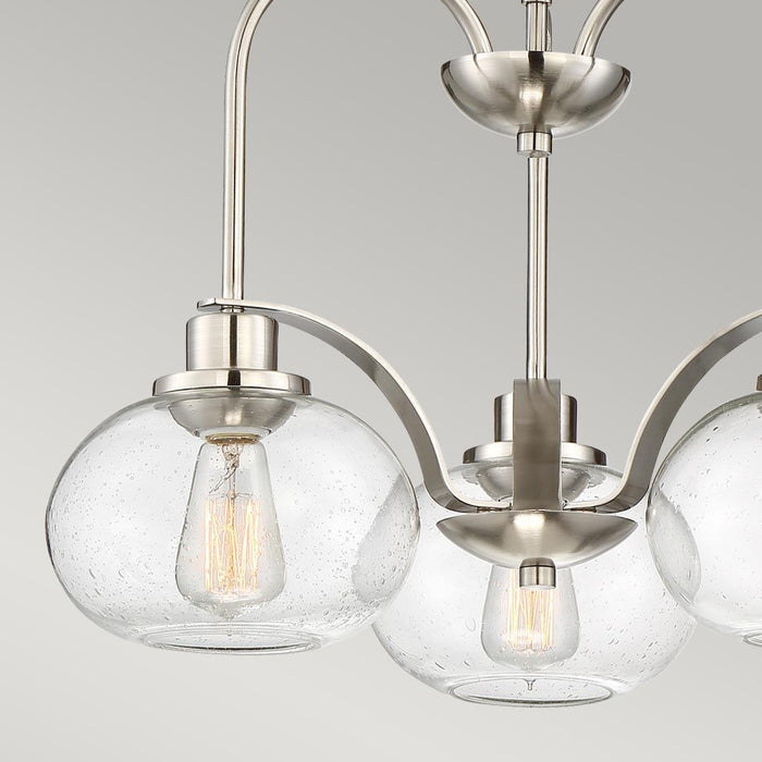 Quoizel Trilogy 3 Light Chandelier - Brushed Nickel — side profile