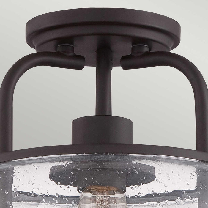 Quoizel Trilogy Small Old Bronze Semi-Flush Ceiling Light Hallway close up