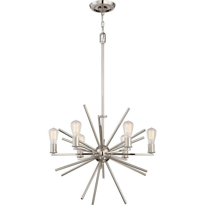 Quoizel Uptown Carnegie 6 Light Chandelier - Imperial Silver-Elstead Lighting-1-Tiffany Lighting Direct