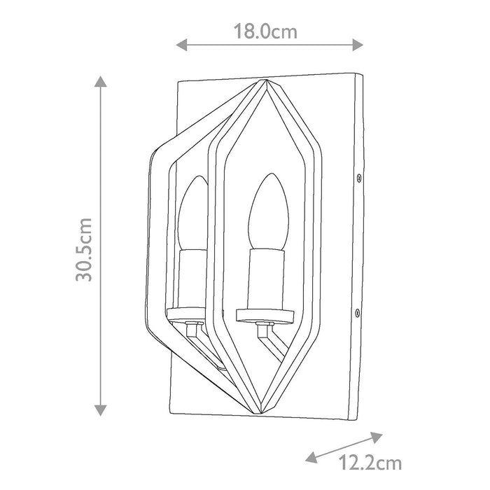 Quoizel Vanguard 2 Light Black Wall Light — close-up detail