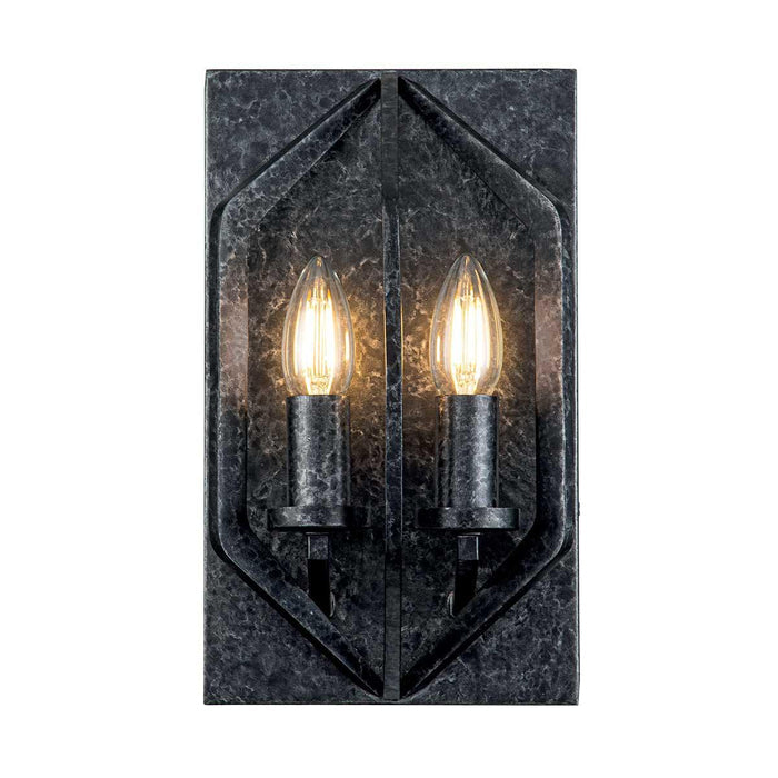 Quoizel Vanguard 2 Light Black Wall Light — additional angle