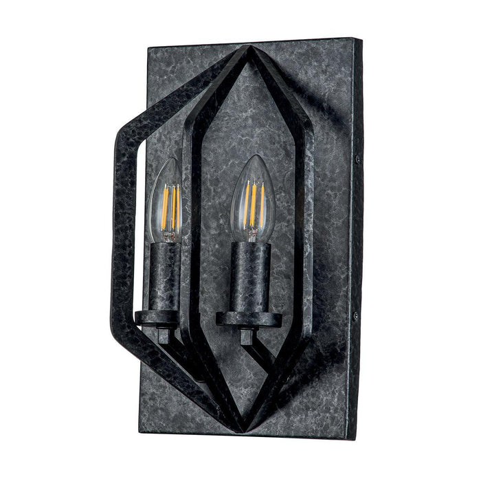 quoizel vanguard 2 light black wall light Close Up LED Bulb