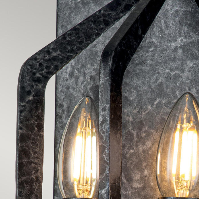 quoizel vanguard 2 light black wall light Close Up