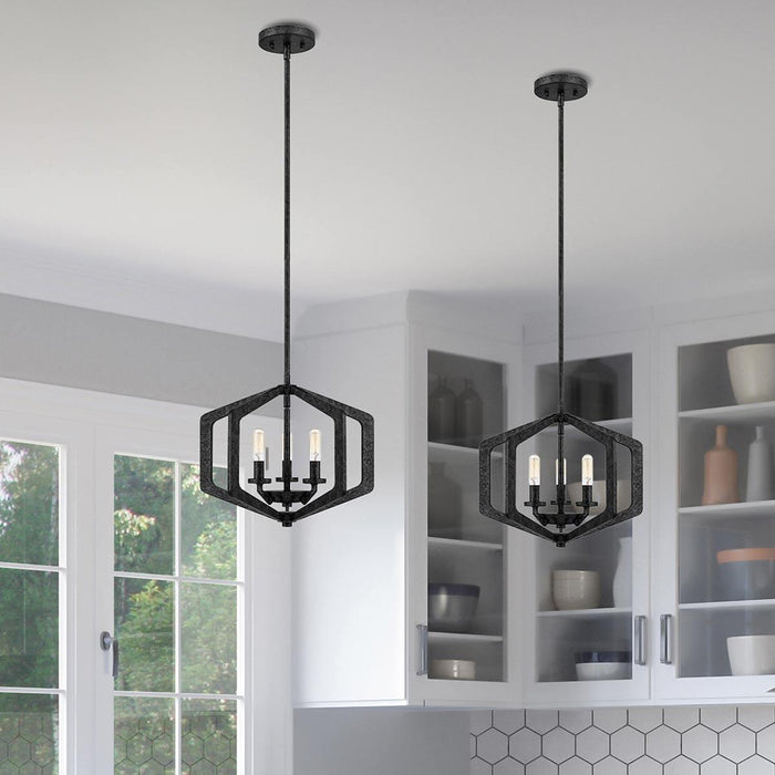 Quoizel Vanguard 3 Light Black Pendant — product detail